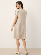 Load image into Gallery viewer, 100% Linen Crescent Collar Ruffle Sleeve Mini Dress THERESA
