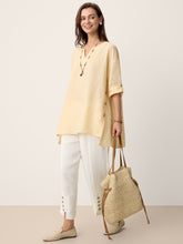 Load image into Gallery viewer, 100% Linen Curved-Hem Oversized Top DAPHNEA
