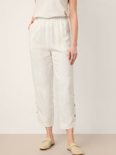 Load image into Gallery viewer, 100% Linen Double Pleat Button Hem Pull-On Pants LINDSEY
