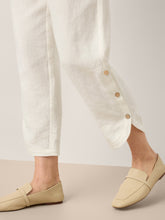 Load image into Gallery viewer, 100% Linen Double Pleat Button Hem Pull-On Pants LINDSEY
