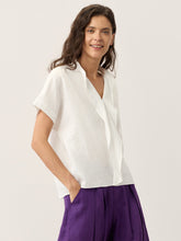 Load image into Gallery viewer, 100% Linen Double Ruffle Soft Collar Top VERONICA

