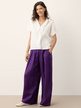 Load image into Gallery viewer, 100% Linen Double Ruffle Soft Collar Top VERONICA
