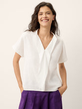 Load image into Gallery viewer, 100% Linen Double Ruffle Soft Collar Top VERONICA
