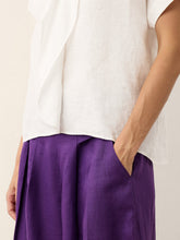 Load image into Gallery viewer, 100% Linen Double Ruffle Soft Collar Top VERONICA
