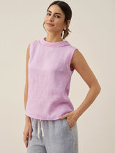 Load image into Gallery viewer, 100% Linen Draped Collar Tank Top JACQUELINE
