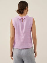 Load image into Gallery viewer, 100% Linen Draped Collar Tank Top JACQUELINE
