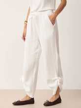 Load image into Gallery viewer, 100% Linen Convertible Drawstring Hem Elasticated Waist Wide-Leg Pants YSELINE
