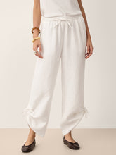 Load image into Gallery viewer, 100% Linen Convertible Drawstring Hem Elasticated Waist Wide-Leg Pants YSELINE

