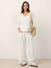 Load image into Gallery viewer, 100% Linen Drop Shoulder Asymmetric Layered Hem Overtop VIOLA
