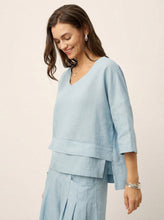 Load image into Gallery viewer, 100% Linen Drop Shoulder Asymmetric Layered Hem Overtop VIOLA
