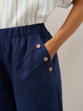 Load image into Gallery viewer, 100% Linen Elastic Waistband Capri Pants ANNA
