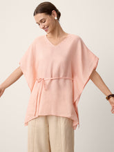 Load image into Gallery viewer, 100% Linen Flutter-Sleeve V-Neck Top MARA
