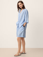 Load image into Gallery viewer, 100% Linen Frog-Button Split-Neck Shirt GISELA
