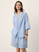 Load image into Gallery viewer, 100% Linen Frog-Button Split-Neck Shirt GISELA
