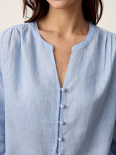 Load image into Gallery viewer, 100% Linen Frog-Button Split-Neck Shirt GISELA
