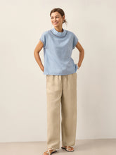 Load image into Gallery viewer, Linen Cutout Turtleneck Top QUINN
