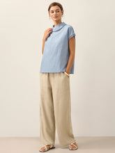 Load image into Gallery viewer, Linen Cutout Turtleneck Top QUINN
