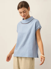 Load image into Gallery viewer, Linen Cutout Turtleneck Top QUINN
