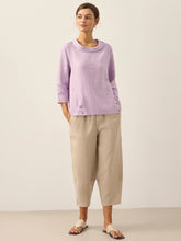 Load image into Gallery viewer, Linen Round Soft-Fold Collar Top ANAIS
