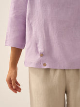 Load image into Gallery viewer, Linen Round Soft-Fold Collar Top ANAIS
