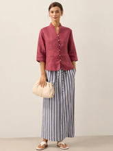 Load image into Gallery viewer, 100% Linen Hand Button Fitted Jacket AMELIA
