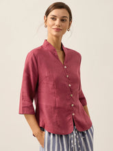 Load image into Gallery viewer, 100% Linen Hand Button Fitted Jacket AMELIA

