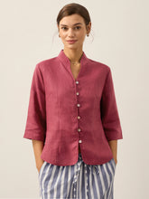 Load image into Gallery viewer, 100% Linen Hand Button Fitted Jacket AMELIA
