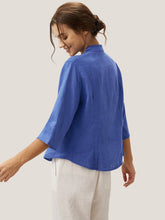 Load image into Gallery viewer, 100% Linen Hand Button Fitted Jacket AMELIA
