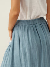 Load image into Gallery viewer, 100% Linen Lace-Up Pocket Skirt FENLA
