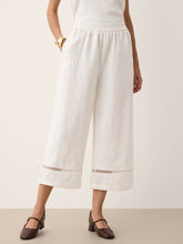 Load image into Gallery viewer, 100% Linen Lace Trim Cropped Pants GILLIAN
