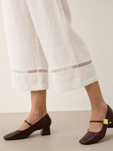 Load image into Gallery viewer, 100% Linen Lace Trim Cropped Pants GILLIAN
