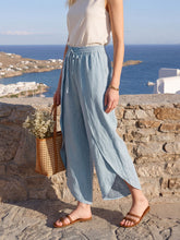Load image into Gallery viewer, 100% Linen Layered Slit Wide-Leg Drawstring Pants PEREGRINE
