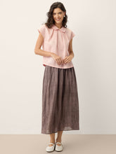 Load image into Gallery viewer, 100% Linen Peter-Pan Collar Pintuck Top MIRIAM
