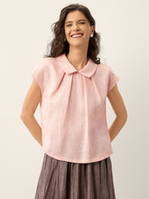 Load image into Gallery viewer, 100% Linen Peter-Pan Collar Pintuck Top MIRIAM
