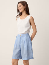 Load image into Gallery viewer, 100% Linen Pleated Cuffed Shorts IRISSA

