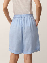 Load image into Gallery viewer, 100% Linen Pleated Cuffed Shorts IRISSA
