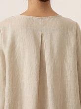 Load image into Gallery viewer, 100% Linen Round Neck Asymmetrical Hem Top BRIANNA
