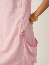 Load image into Gallery viewer, 100% Linen Round Neck Patch Pocket Midi Dress XENA
