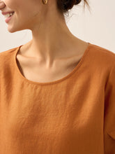 Load image into Gallery viewer, 100% Linen Round Neck Petal-Sleeve Pullover LAUREL
