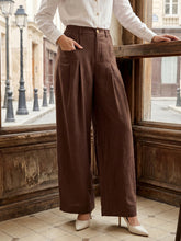 Load image into Gallery viewer, 100% Linen Sculpted Pleat Elasticated Back Relaxed Pants VERIDIANA
