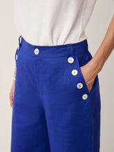 Load image into Gallery viewer, 100% Linen Shell Button Elasticated Back Wide-Leg Pants IONE
