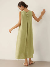 Load image into Gallery viewer, 100% Linen Sleeveless A-Line Maxi Dress TARA
