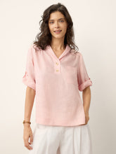 Load image into Gallery viewer, 100% Linen Soft Collar Tab Sleeve Top OLGA
