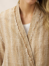 Load image into Gallery viewer, 100% Linen Striped Wrap Jacket GENESIS
