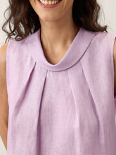 Load image into Gallery viewer, 100% Linen Structured Collar Sleeveless Blouse BLAIR
