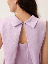 Load image into Gallery viewer, 100% Linen Structured Collar Sleeveless Blouse BLAIR
