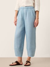 Load image into Gallery viewer, 100% Linen Tapered Cropped Pull-On Trousers LORETTA
