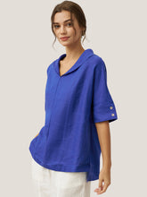 Load image into Gallery viewer, Linen V Neck Short Sleeve Shirt PENNY
