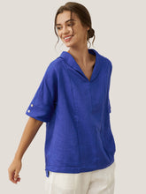 Load image into Gallery viewer, 100% Linen V-Neck Short Sleeve Shirt SIERRA
