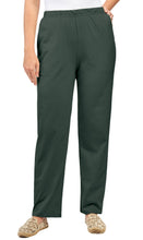 Load image into Gallery viewer, Women's Knit Pull on Pants - Cotton Blend with Flat Front waistband
